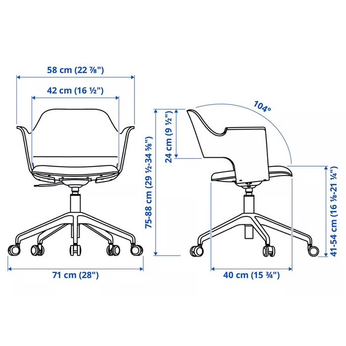 Krzesło obrotowe do biurka -Ikea