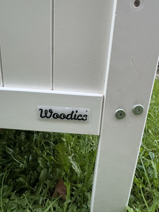 Łóżeczko Woodies dzieciece 120 cm + materac i 3 wyjmowane szczebelki