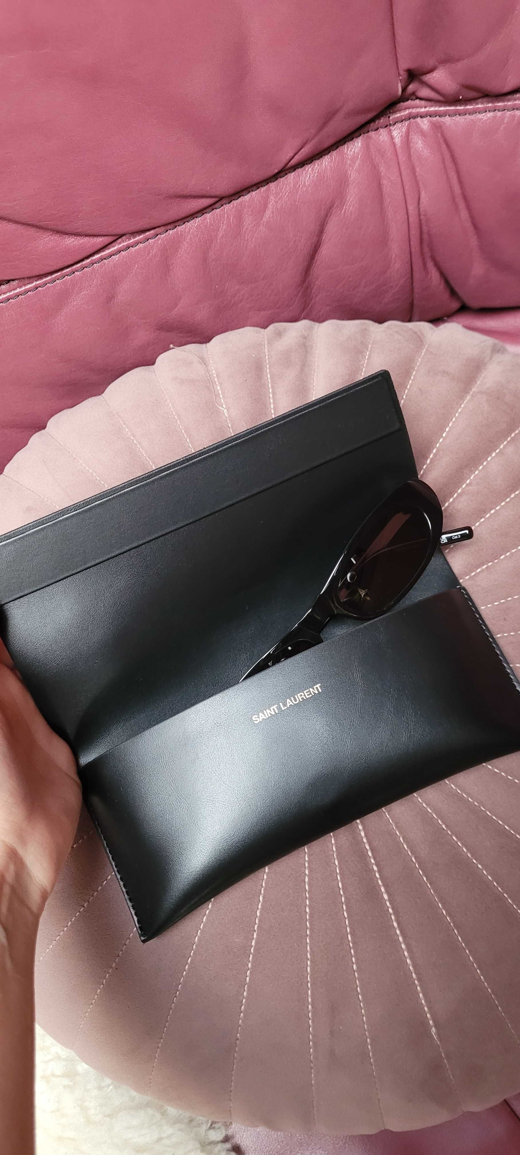 Okulary przeciwsłoneczne, Hailey Bieber, Saint Laurent Shade 001 nowe