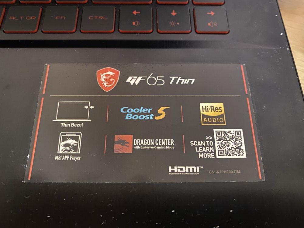 Ноут бук MSI GF Thin