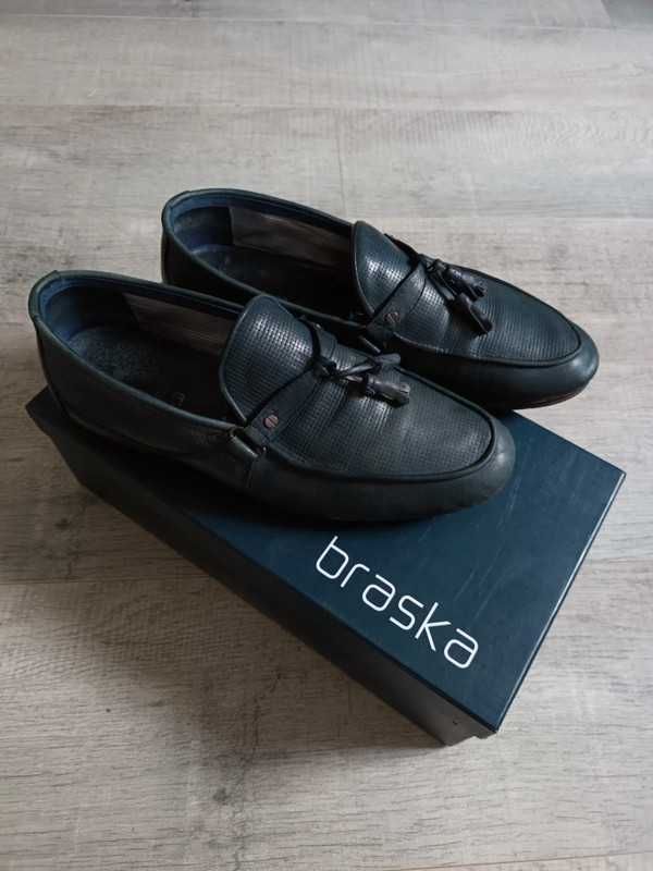 Skórzane męskie buty męskie Braska, długość wkładki 28 cm