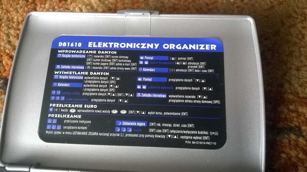 Elektroniczny organizer g-lab db1610