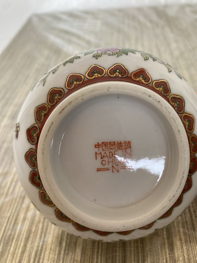 tigela de porcelana antiga medalhão rosa família chinesa,