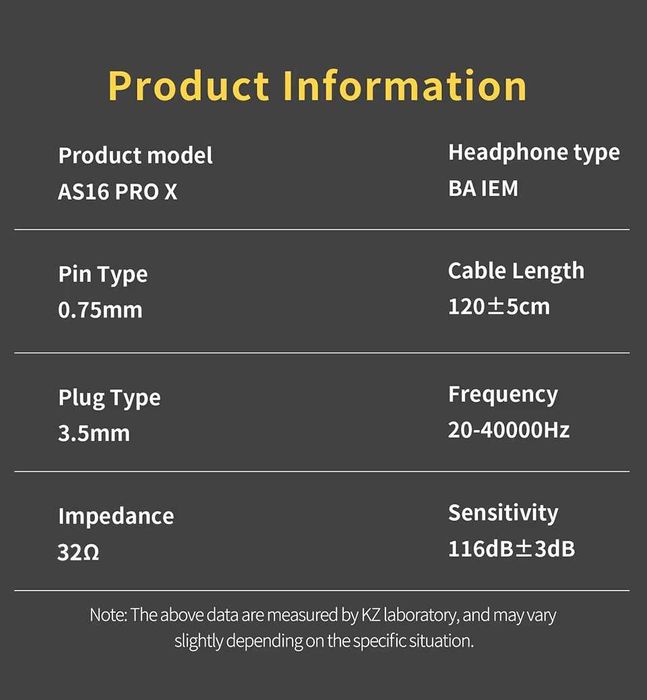 [KZ AS16 Pro X] Навушники професійні арматурні моніторні