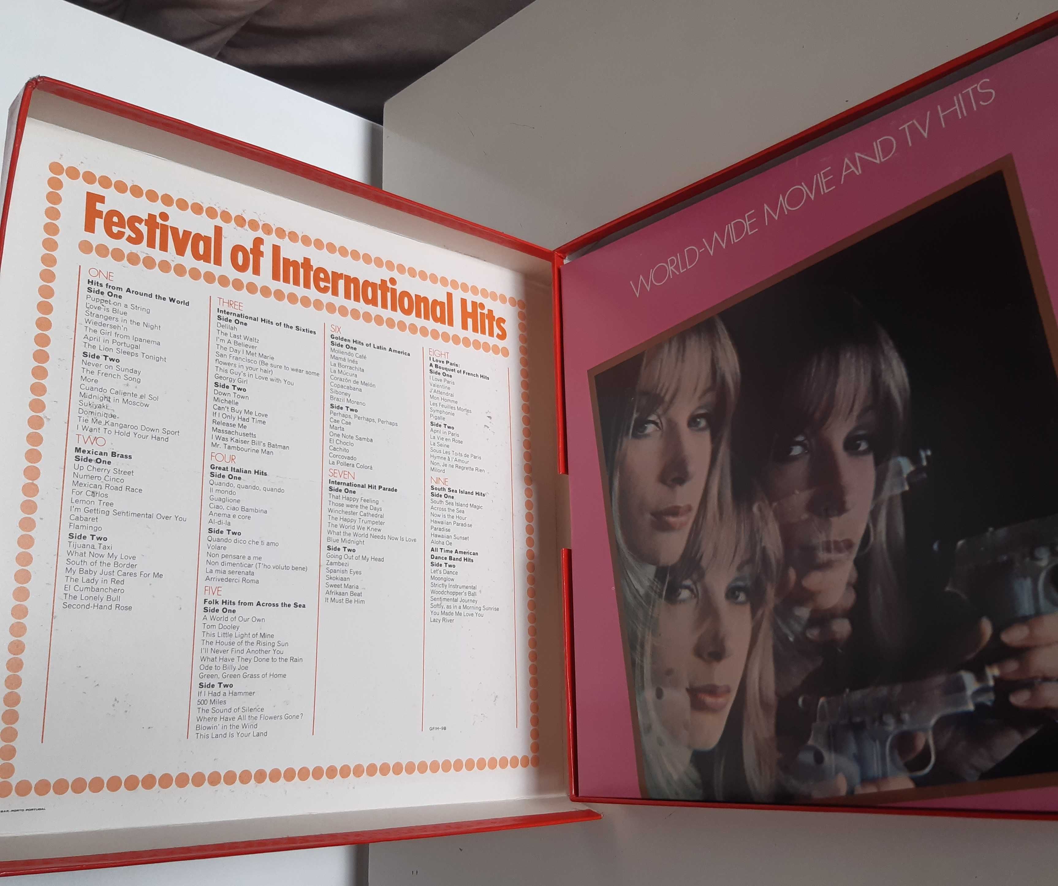 Caixa Discos Vinil 11 LPs Festival of International Hits Anos 60/70