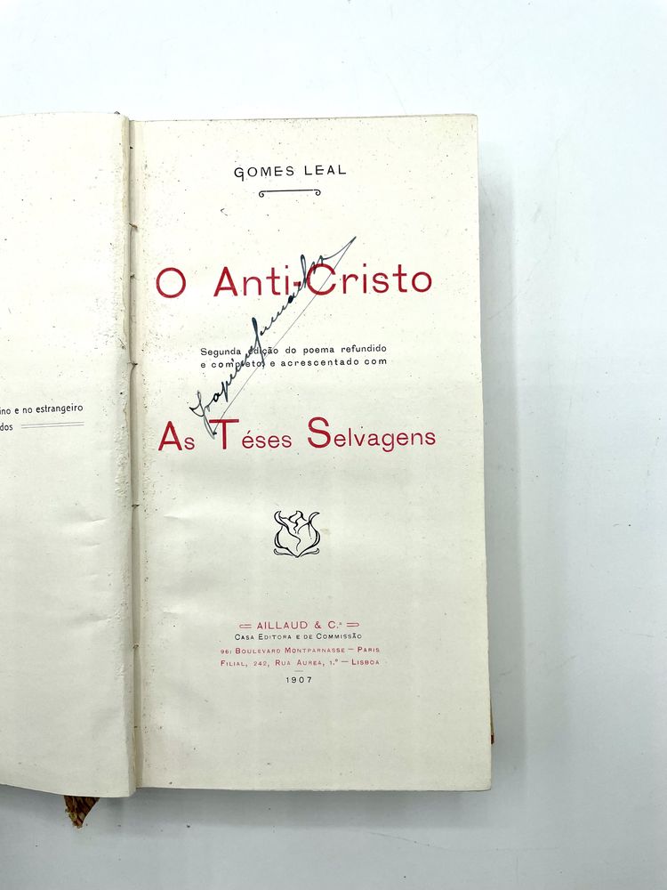 Livro anti cristo 1907 antigo