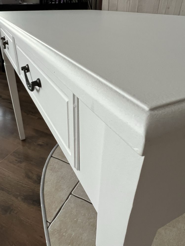 Biurko stylizowane biate 108 cm | Drewno egzotyczne + MDF |2 szuflady