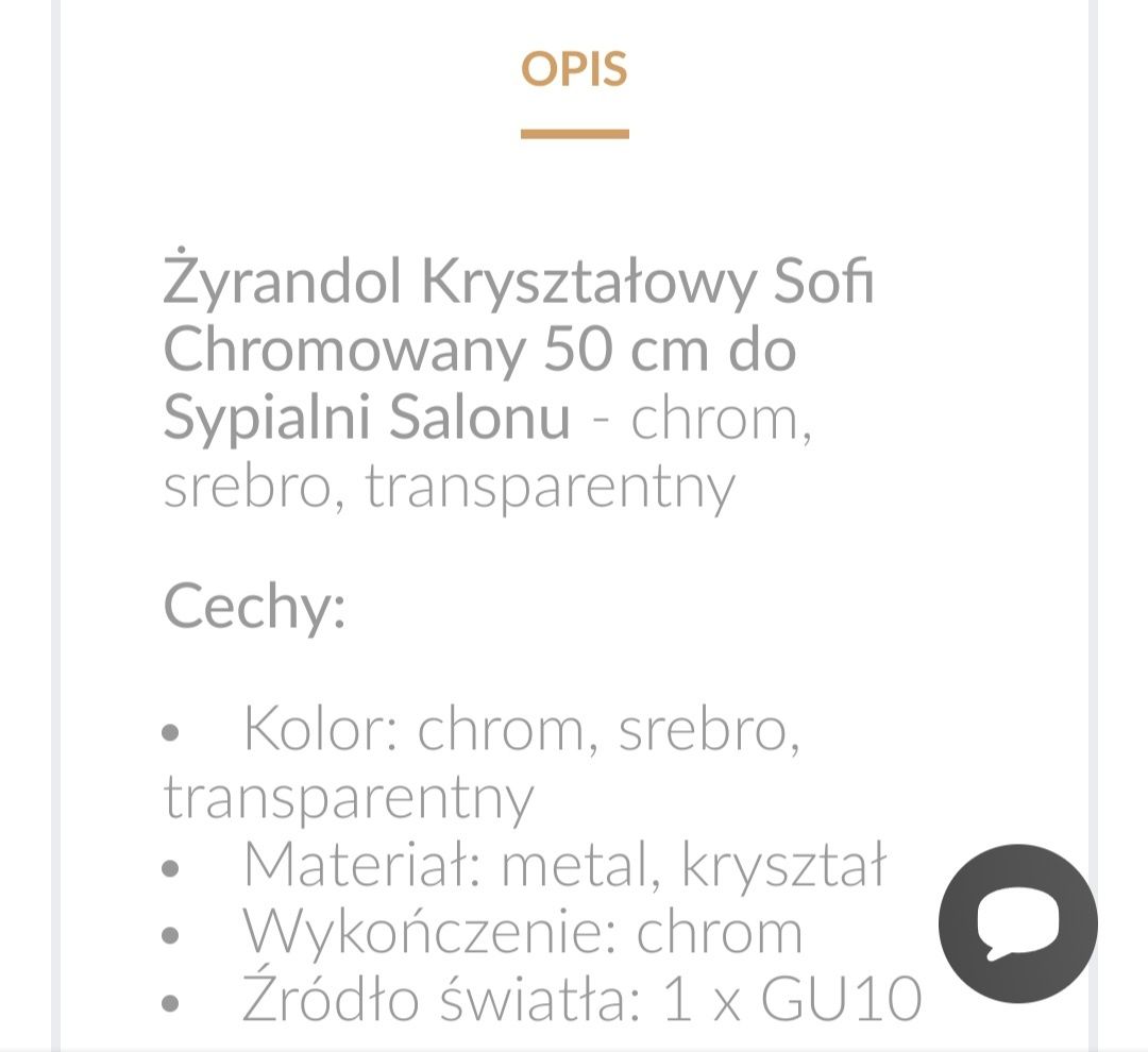 Piękny żyrandol krysztalowy