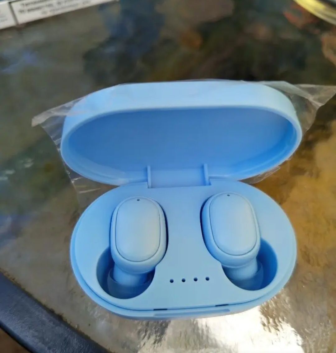 Słuchawki bezprzewodowe Bluetooth douszne kolor niebieski Nowe