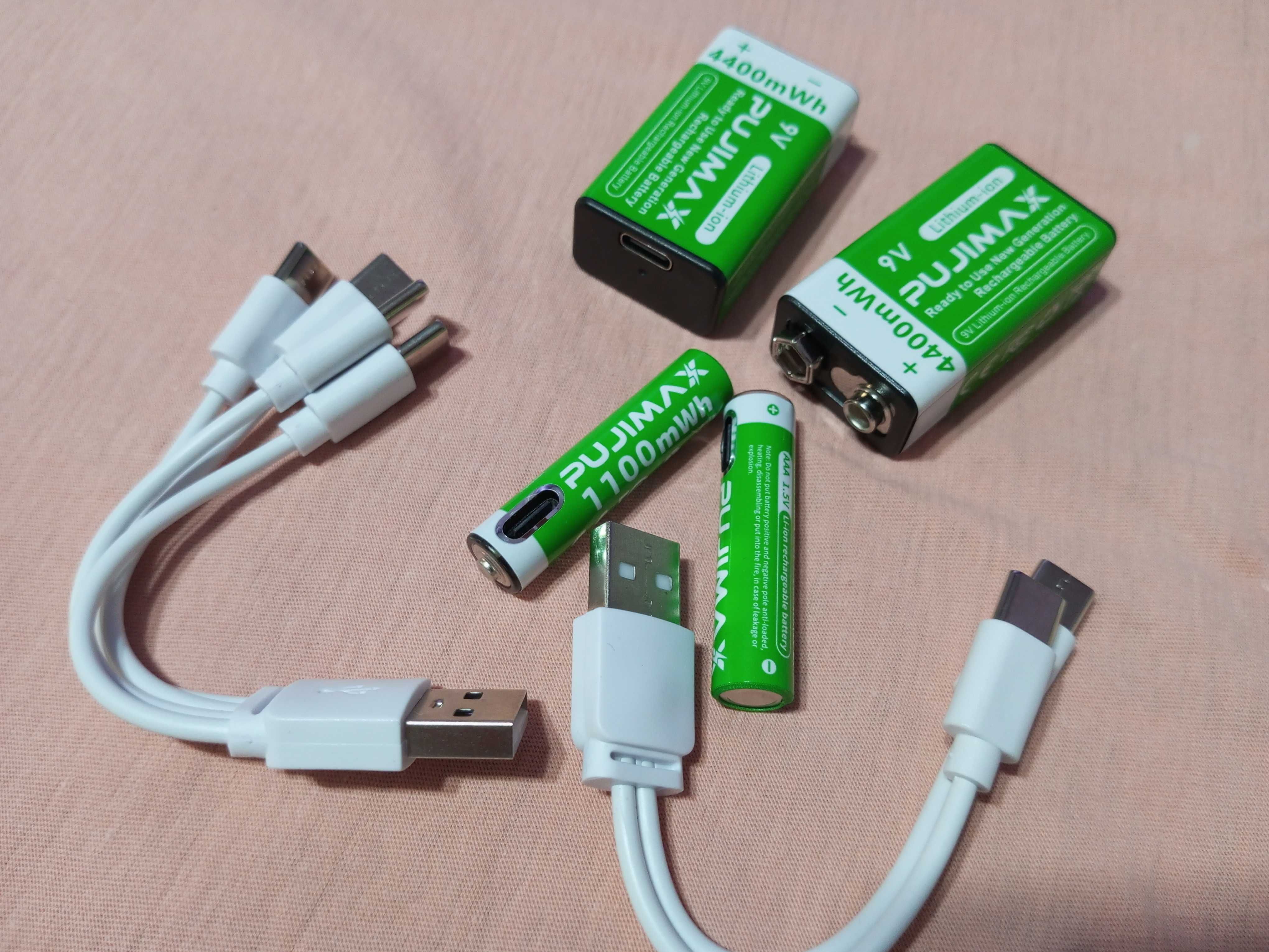 Батарейки аккумуляторы с USB зарядкой