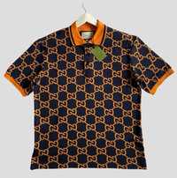 GG cotton Polo Gucci grubszy materiał granat M