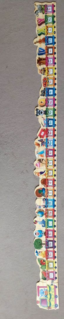 Drewniany pociąg alfabet puzzle zabawka