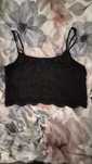 bluzka crop top czarna koronka M 38 h&m
