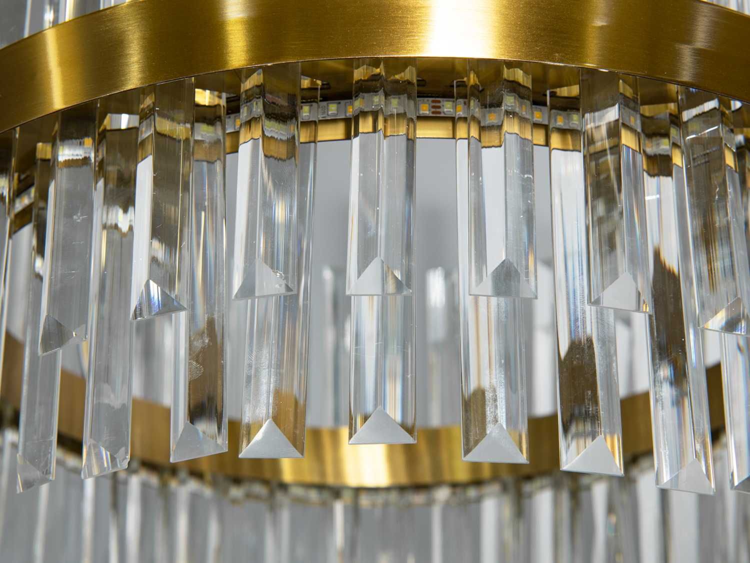 Кришталева led люстра у вітальню, бронза, 110W на 15м2 840/500BR