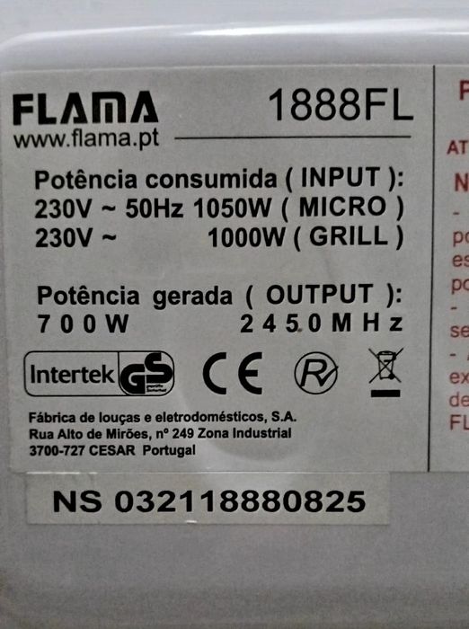Microondas Flama 1888 FL c/Grilo Preto