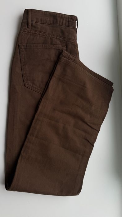 Шоколадні прямі джинси zara Stradivarius wide leg. Розмір 38.