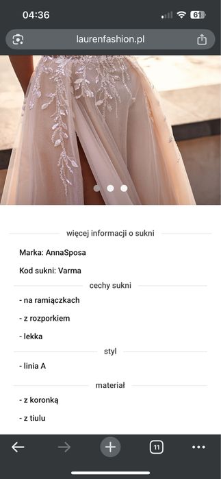 Suknia ślubna - Anna Sposa - model Varma