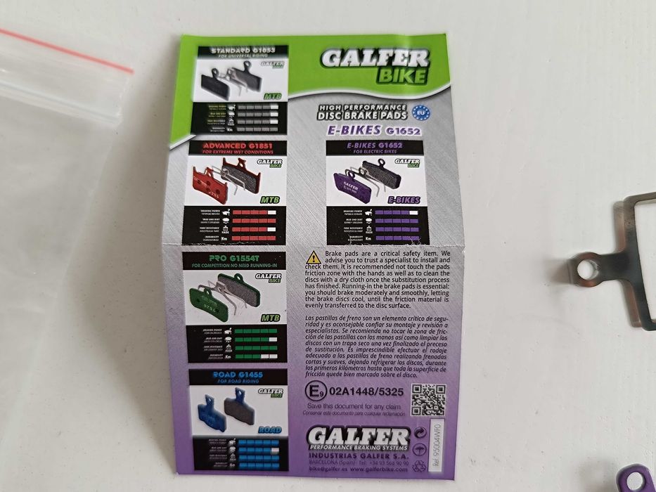 Rowerowe klocki hamulcowe Galfer E-Bikes FD513G1652 - Sram Level T, TL