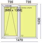 nowe okna plastikowe 5sztuk  147x143 cm bezpieczne uchylne do biura