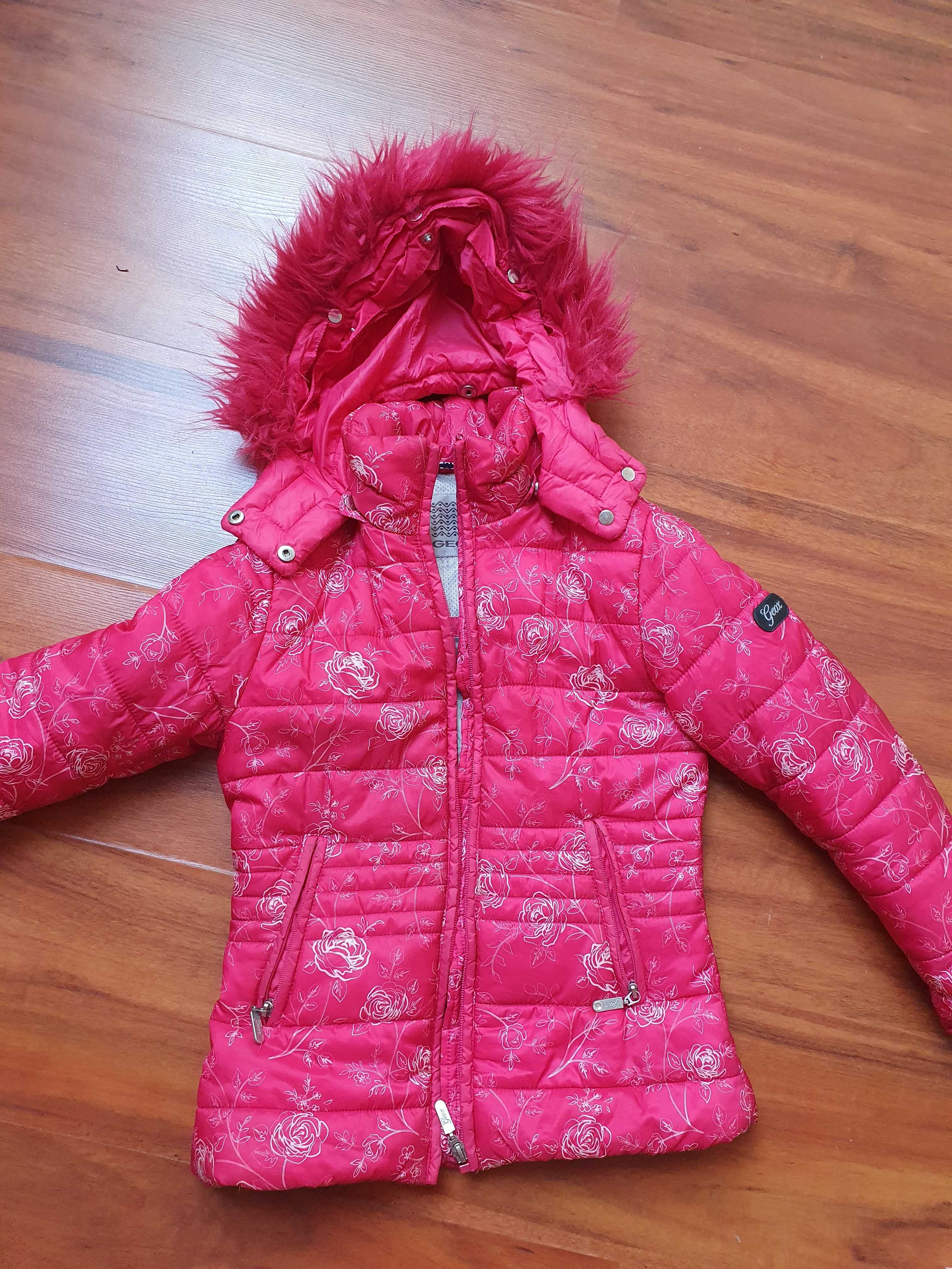 Kurtka zimowa dla dziewczynki Geox respira, 8 lat + czapka gratis