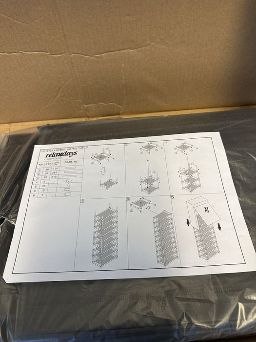 Szafka na buty regał przenośny Relaxdays składany