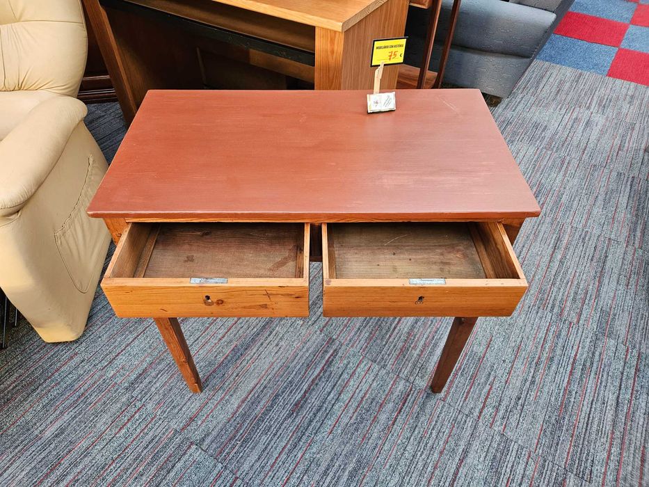 Mesa / Secretária em madeira maciça com duas gavetasl, r