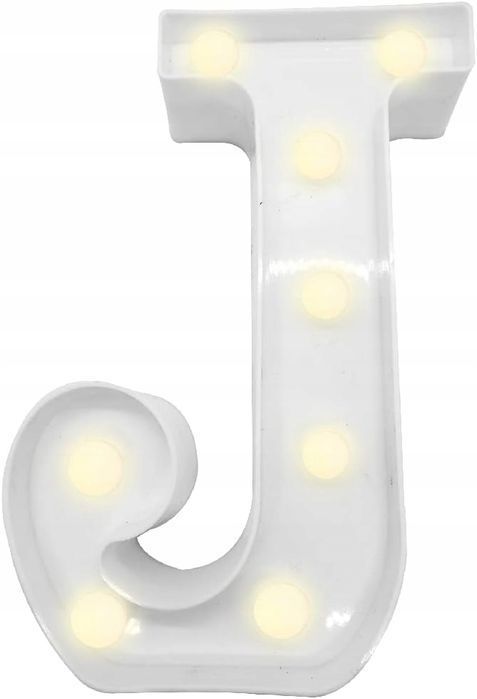 Litery świecące kulki LED lampki litera J