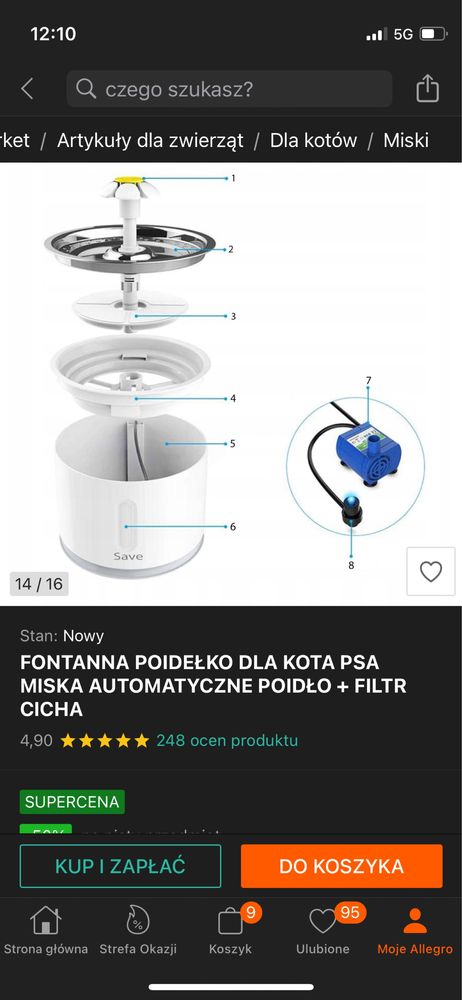 Fontanna dla kota, wysoka jakosc