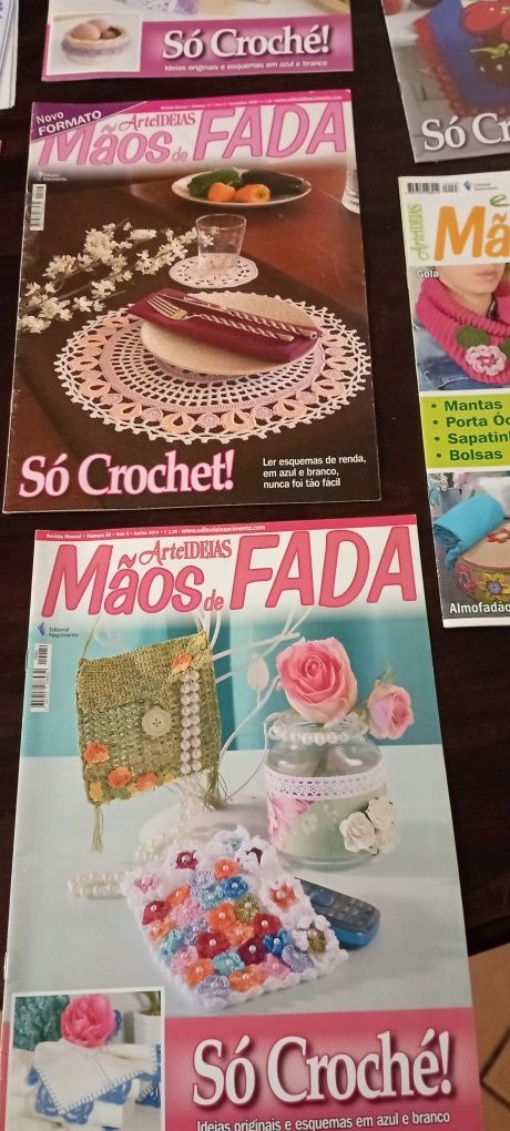 Lote de dez revistas crochê mãos de fada antigas  mãos de fada