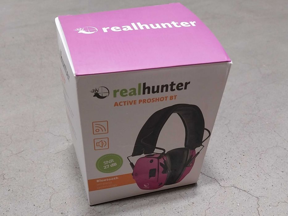 Słuchawki ochronniki słuchu aktywne RealHunter Active Pink Przecena