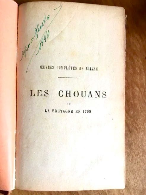 H. de BALZAC - Les Chouans - edition du centenaire - 1899