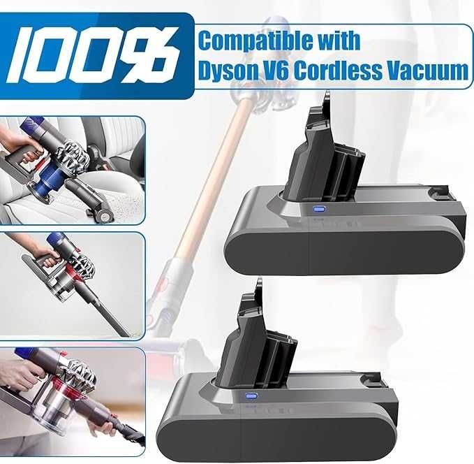 Akumulator V6 do Dyson 6000 mAh V6 DC58 z filtrem i 1 nasadką ochronną