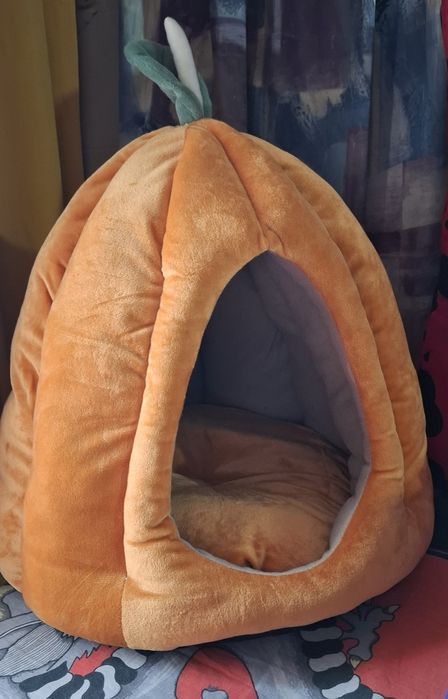 Лежак для котів, м'який, гарбузик