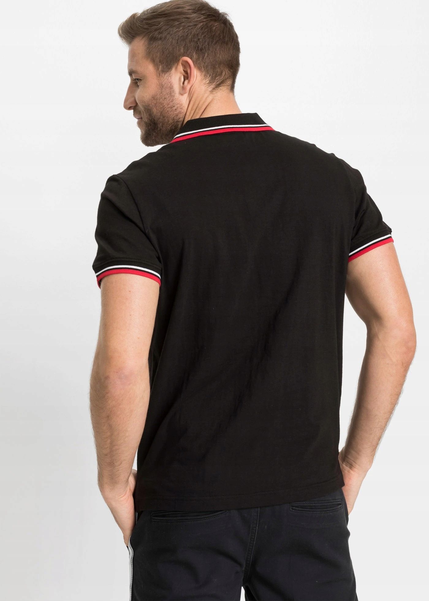 B.P.C koszulka męska polo czerwona z nadrukiem ^68/70, 4XL