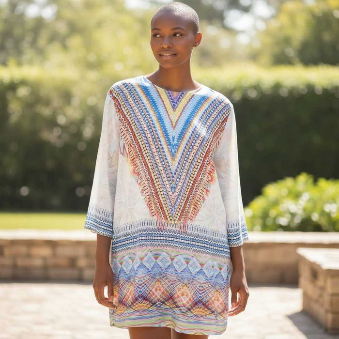 Piękna kolorowa tunika z dzianiny xl- xxxl