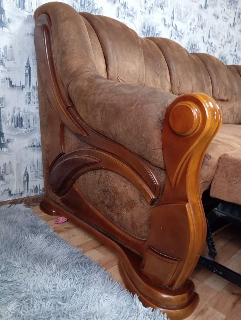 Кутовий шкіряний диван Наполеон