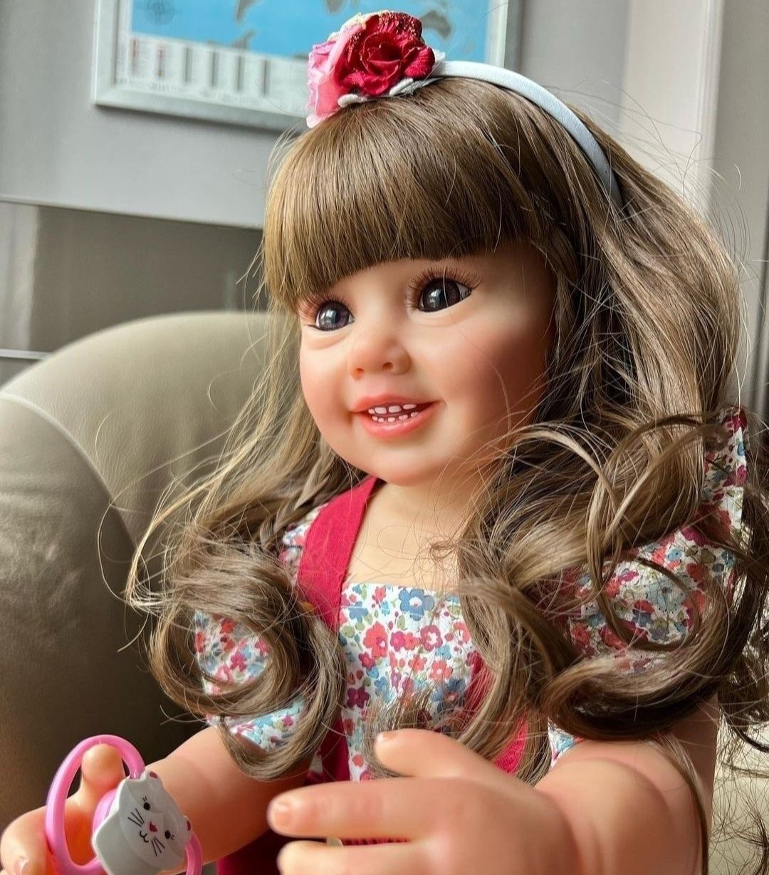 Кукла лялька реборн reborn велика 55см вініл сіліконова весела