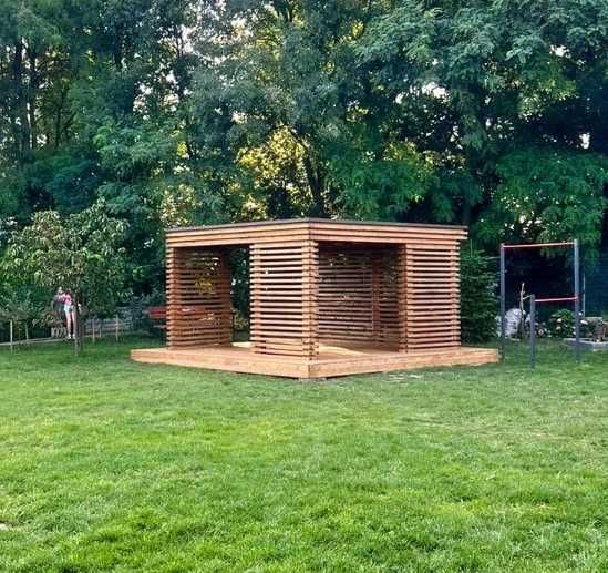 Nowoczesna Altana Ogrodowa 4,5x4,5m Altanka Drewniana Altany Ogrodowe