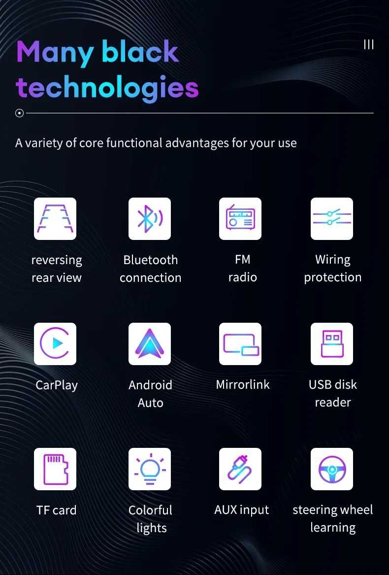 Сенсорна магнітола Acodo 7018B 2din 7дюймів Carplay Bluetooth USB TF