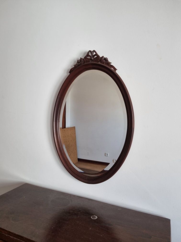 Espelho madeira antigo vintage