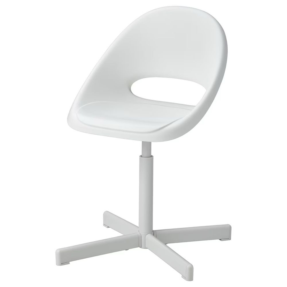 Proste uniwersalne białe krzesło biurowe dziecięce LOBERGET ikea