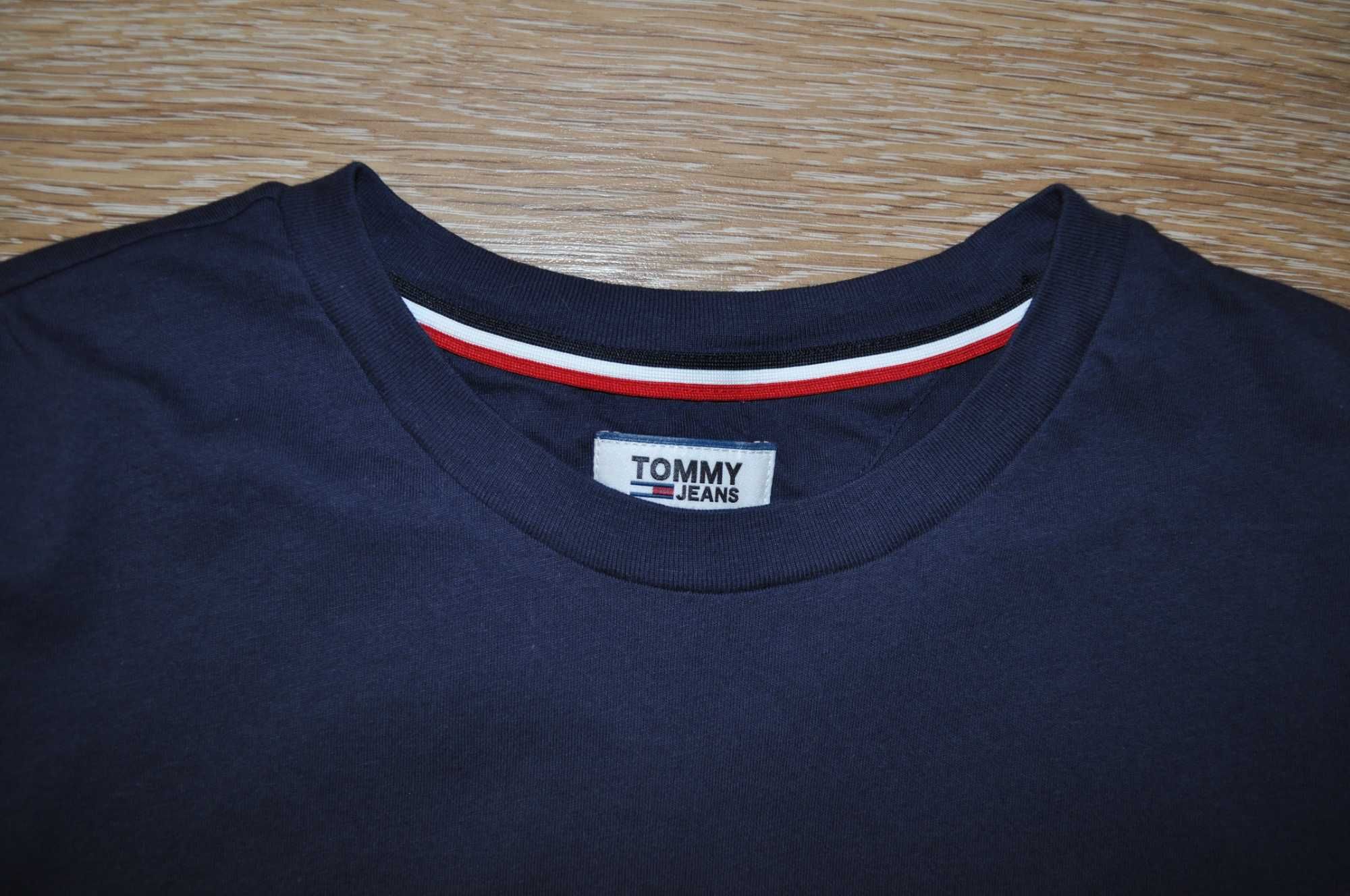 Хлопковая синяя футболка tommy hilfiger