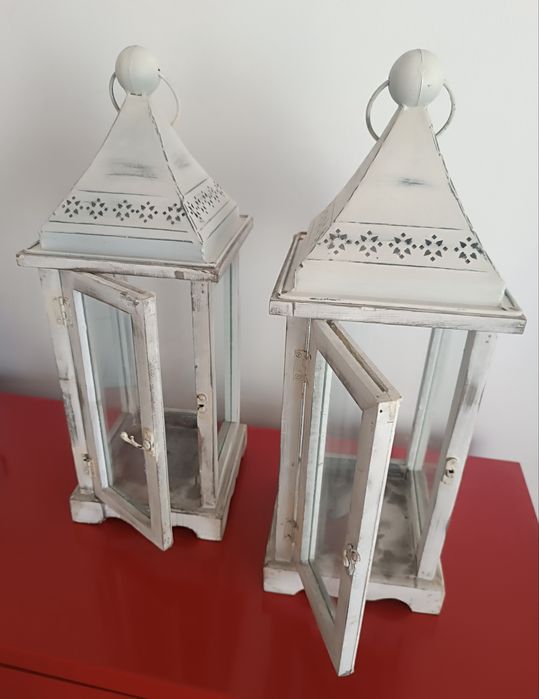 Lanternas rústicas brancas