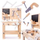 WARSZTAT MAJSTERKOWICZA z Narzędziami DREWNIANY Edukacyjny dla Dzieci