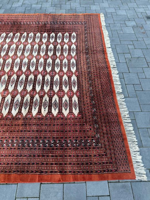 Salonowa Pakistańska Buchara Ręcznie Tkana Wełniana Dywan 378x280