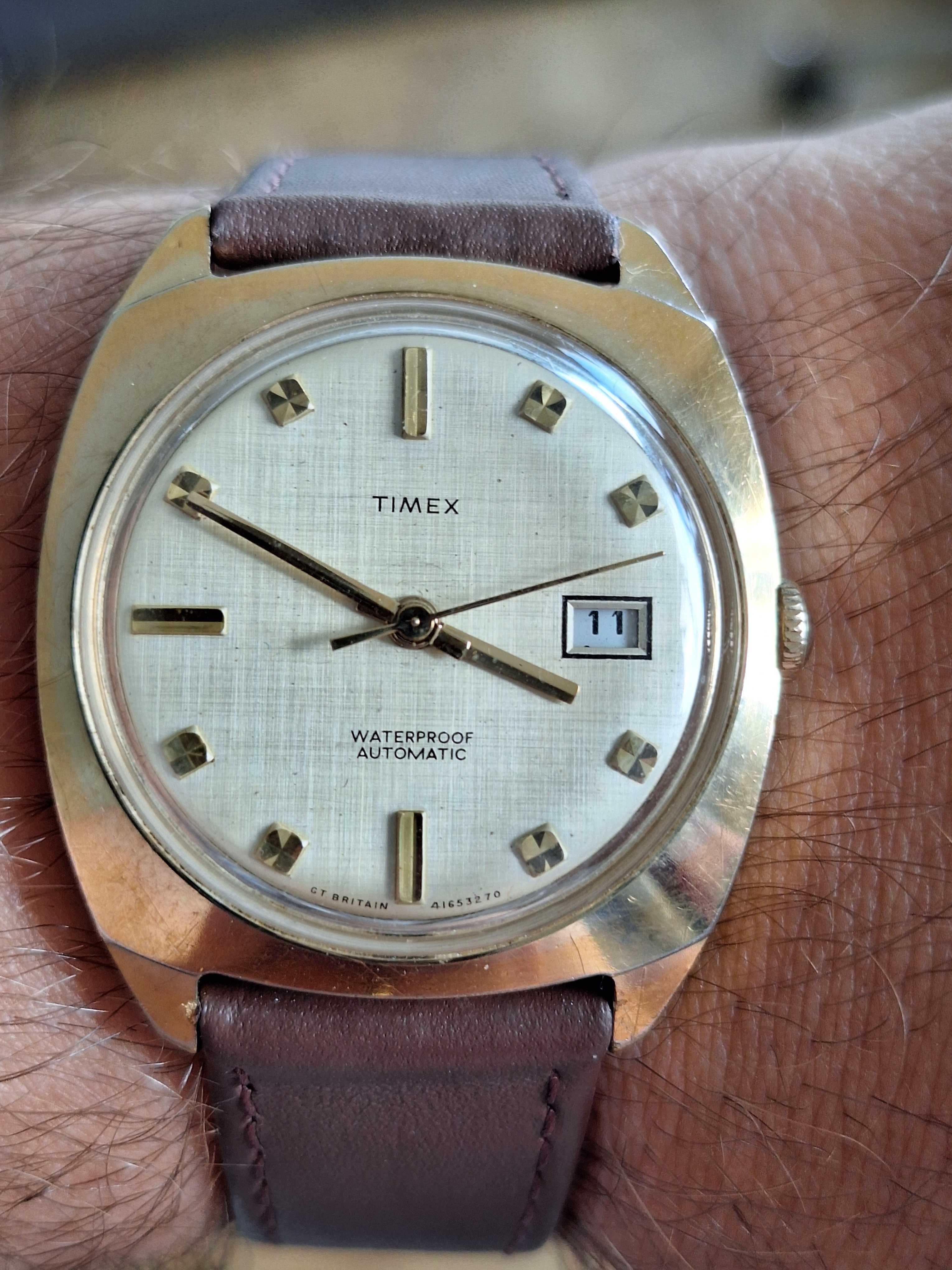 Timex automat pozłacany