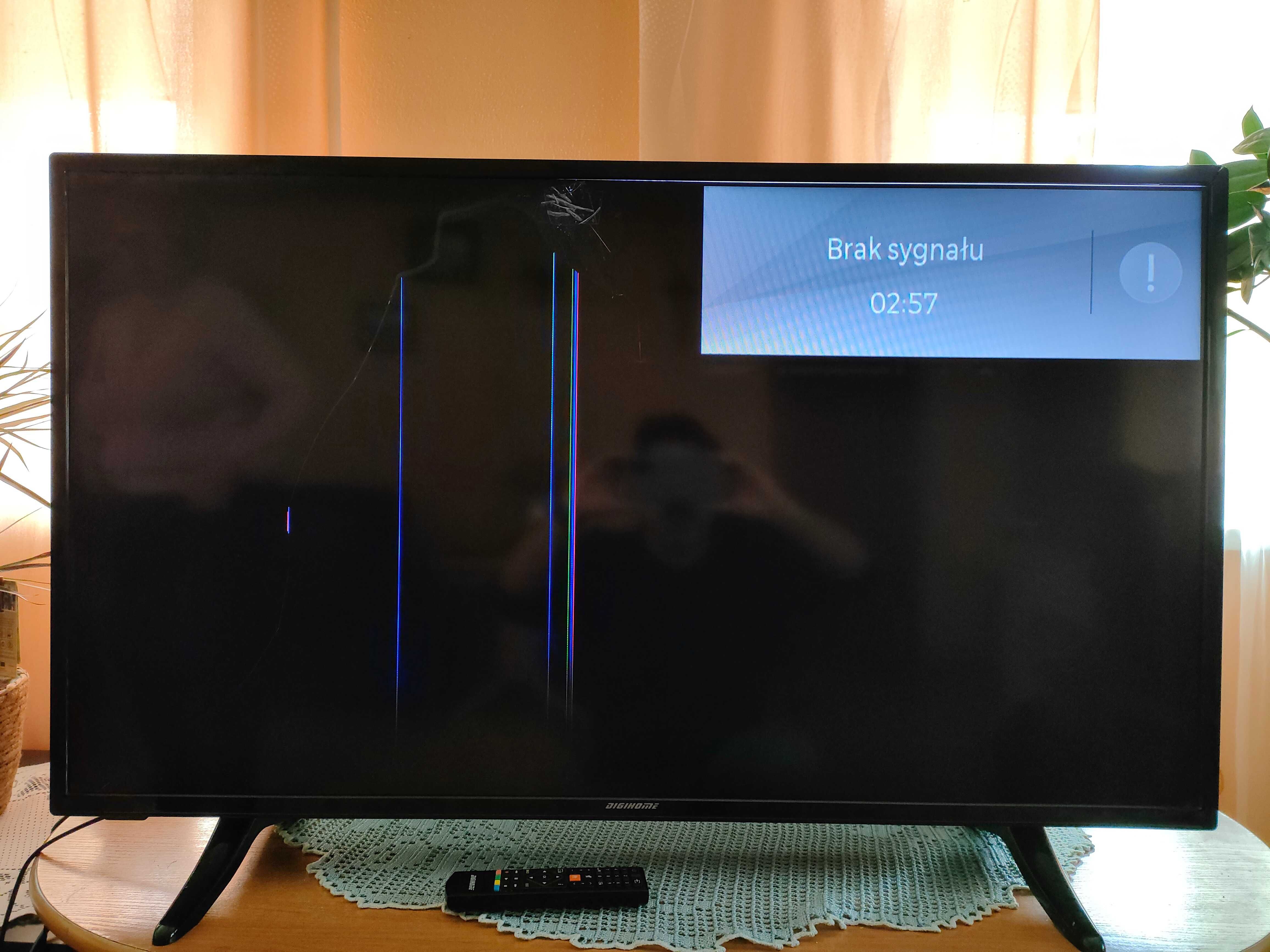 Telewizor 42" FHD LED DIGIHOME z 2022 roku z uszkodzoną matrycą
