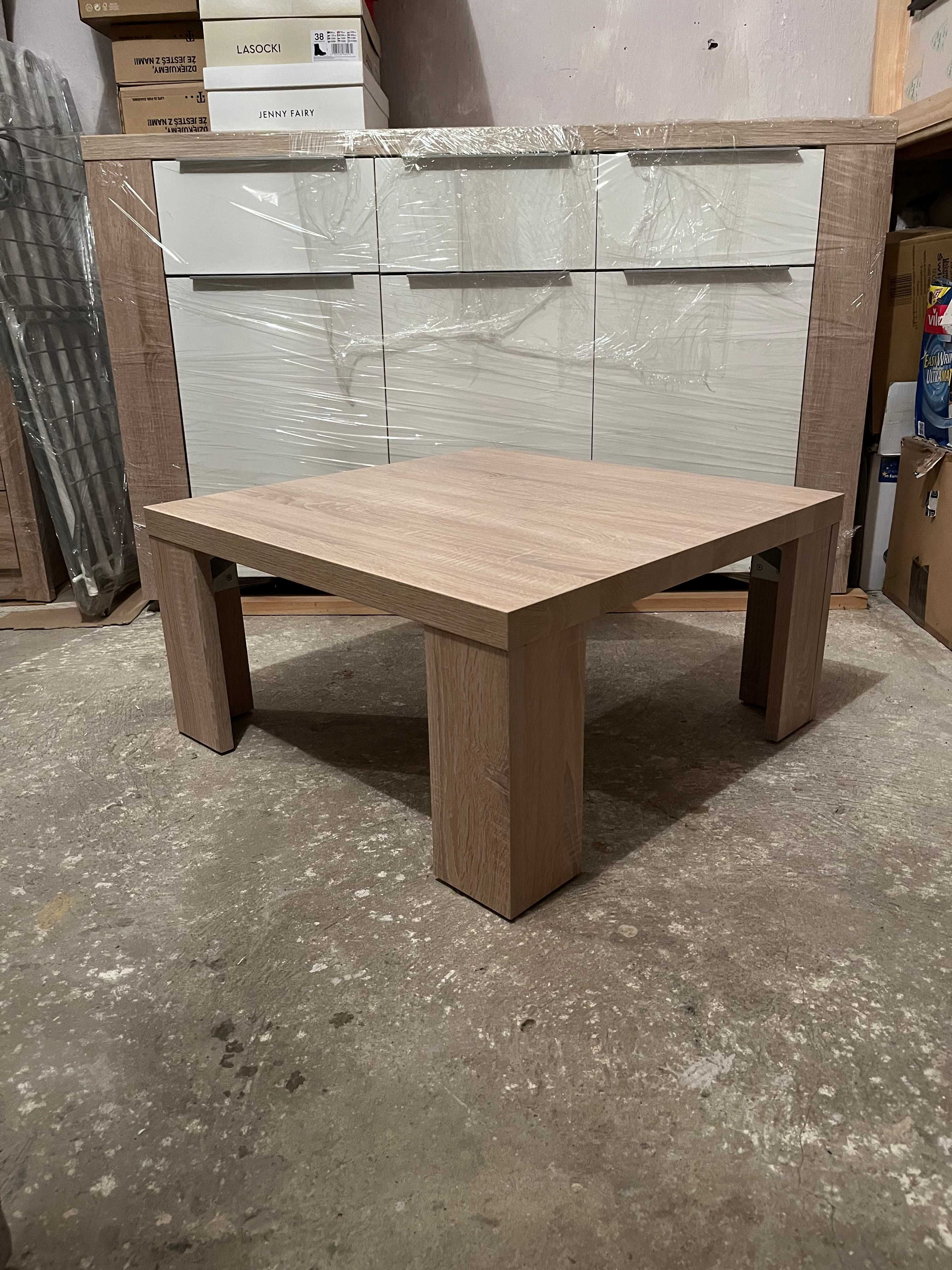 Stół Stolik Kawowy, Nowy! Dąb Sonoma, 70x70x35, Bardzo Ładny i Masywny