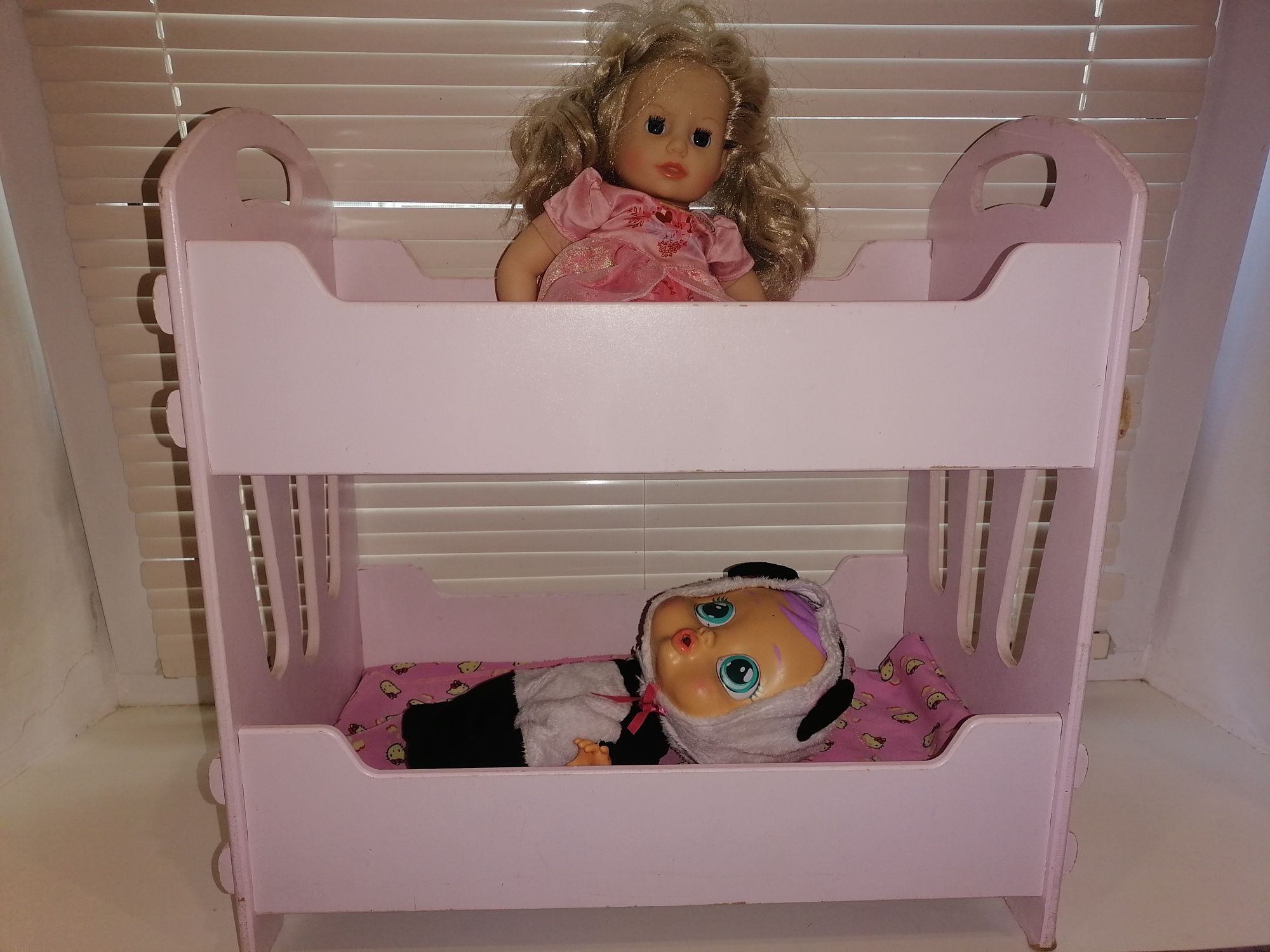 Кроватка,двоповерхове ліжко для пупсів, ляльки