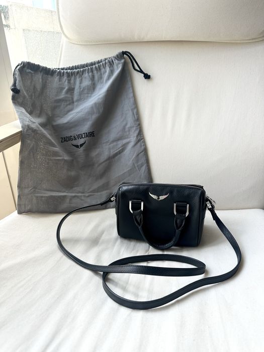 mala bolsa tiracolo pele preta zadig voltaire autêntica